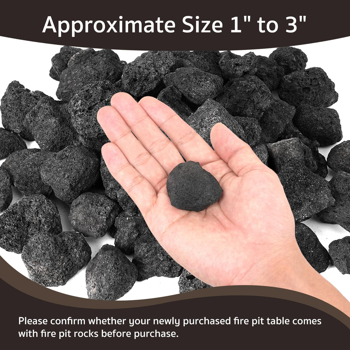 GASPRO 10 lb Large Lava Rocks, 1-3 Inch, Ideal for Outdoor Fire Pits, Indoor Fireplaces with Propane and Natural Gas