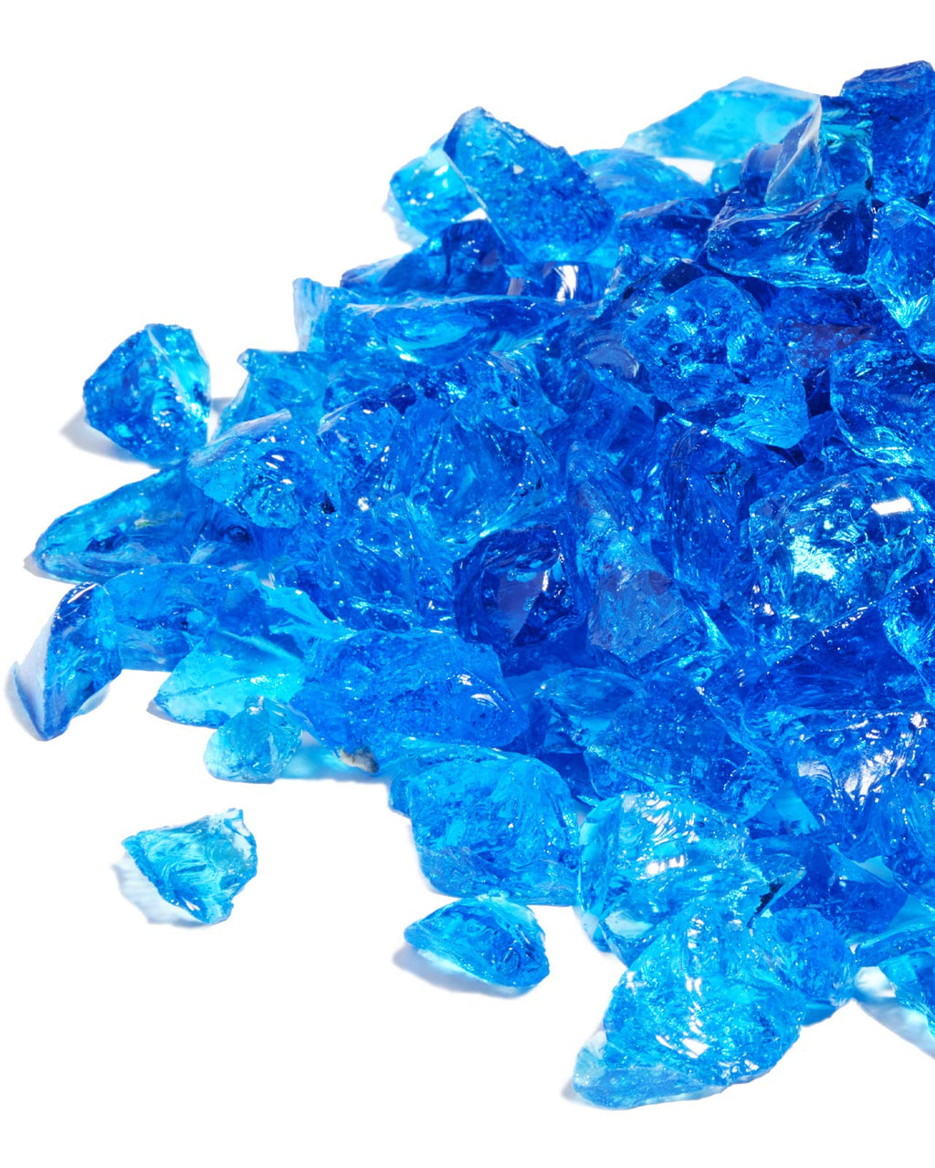GASPRO 10 lbs Fire Glass for Propane Fire Pit, 1/2-Inch Reflective Fireplace Glass Rocks for Fire Pit Table, Cobalt Blue
