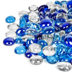 GASPRO 20 lbs Fire Pit Glass for Propane Fire Pit, 3/4 Inch Fire Glass Beads for Fireplace Fire Pit Table, Glass Rocks for Landscaping- Mixed Colors