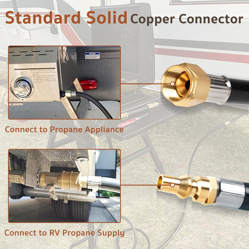 RV Quick Connect Propane Hose 18 FT