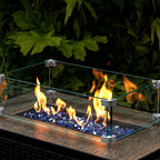 GASPRO 10 lbs Fire Glass for Propane Fire Pit, 1/2-Inch Reflective Fireplace Glass Rocks for Fire Pit Table, Cobalt Blue