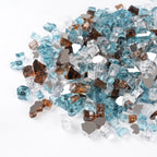 GASPRO 10 lbs Fire Glass for Propane Fire Pit, 1/2-Inch Reflective Fireplace Glass Rocks for Fire Pit Table, Cobalt Blue