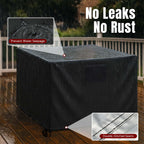 GASPRO 32 Inch Fire Pit Cover Square, Fits for 28-32 Inch Outdoor Fire Pit Table, Waterproof Layer & Double Stitching with Windproof Drawstring and Buckle Straps, 32 x 32 x 24 Inches, Black
