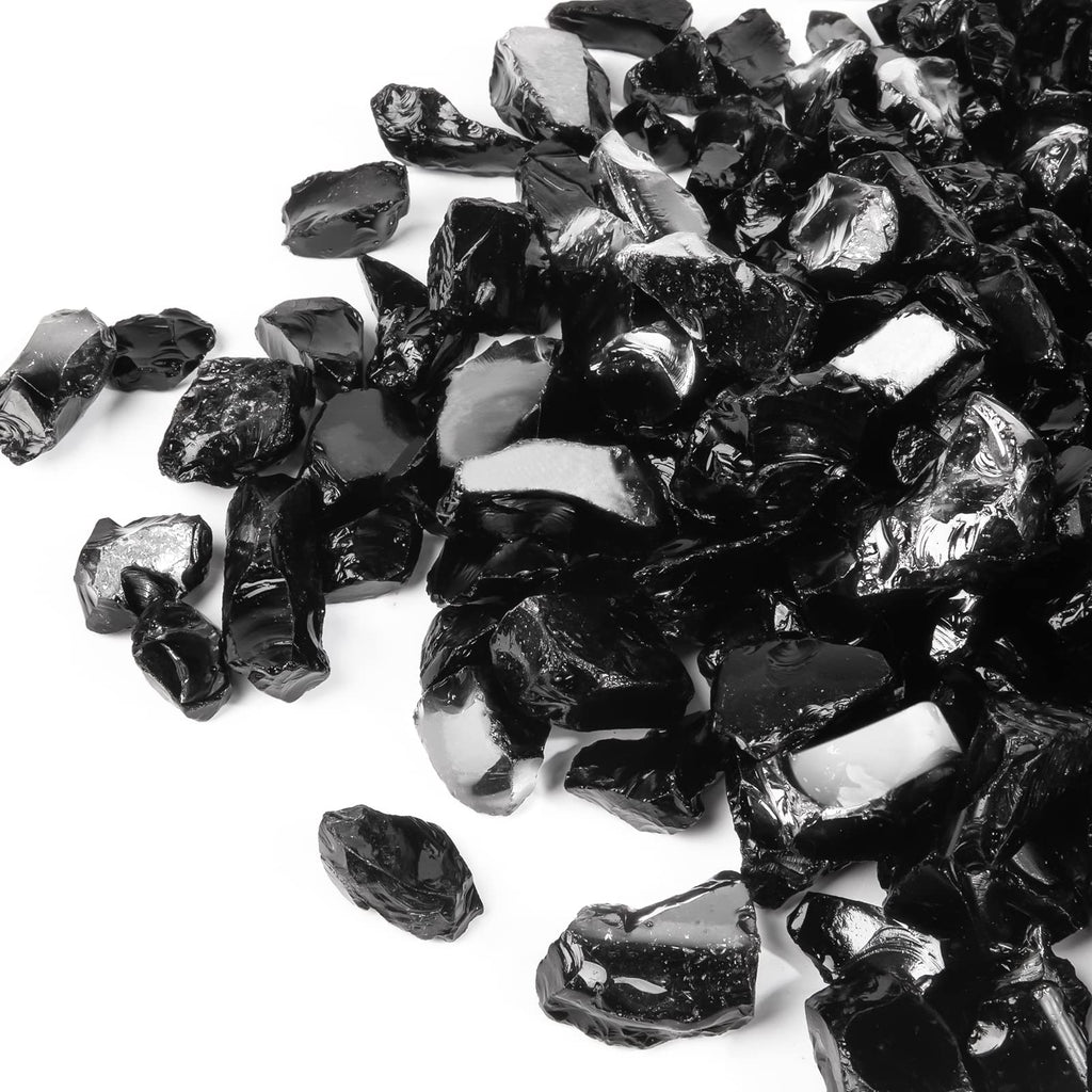 GASPRO 10 lbs Fire Glass for Propane Fire Pit, 1/2-Inch Reflective Fireplace Glass Rocks for Fire Pit Table, Cobalt Blue