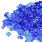 GASPRO 10 lbs Fire Glass for Propane Fire Pit, 1/2-Inch Reflective Fireplace Glass Rocks for Fire Pit Table, Cobalt Blue