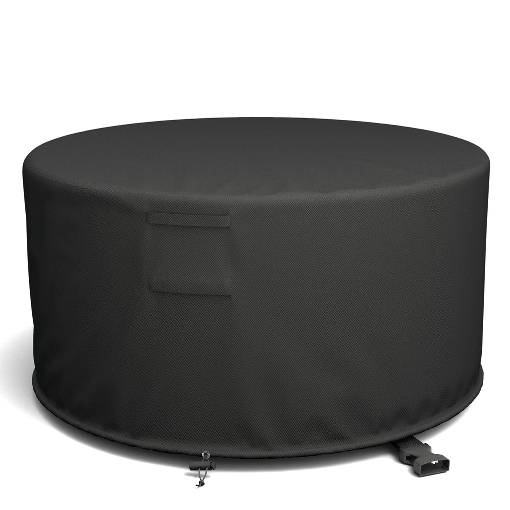 GASPRO Fire Pit Cover Square, Fits for 26-28 Inch Fire Pit Table, 600D Heavy Duty Fabric, Waterproof and Windproof, 28 x 28 x 25 Inches, Black