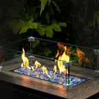 GASPRO 20 lbs Fire Pit Glass for Propane Fire Pit, 3/4 Inch Fire Glass Beads for Fireplace Fire Pit Table, Glass Rocks for Landscaping- Mixed Colors
