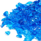 GASPRO 10 lbs Fire Glass for Propane Fire Pit, 1/2-Inch Reflective Fireplace Glass Rocks for Fire Pit Table, Cobalt Blue