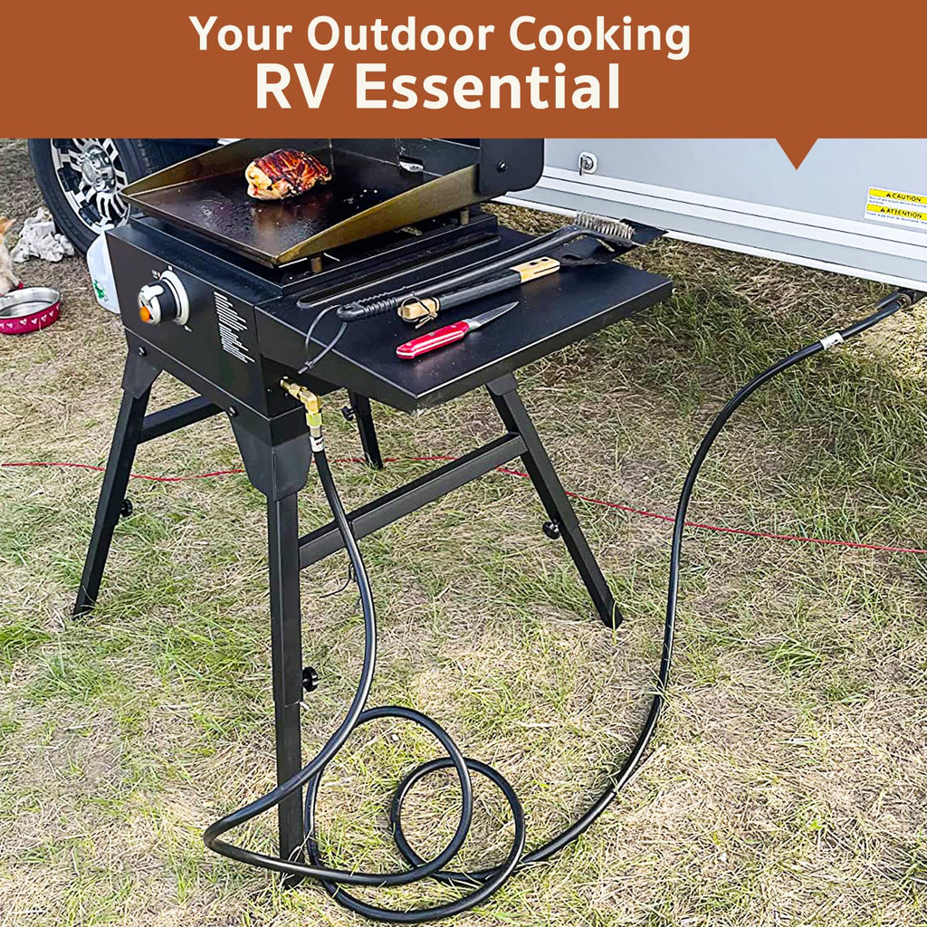 GASPRO 18 FT RV Quick Connect Propane Hose, 1/4" Male x 3/8" Female Flare Fitting, Propane Quick Connect Hose for RV to Grill, Camp Chef, Blackstone Griddle, Outland Fire Bowl and More