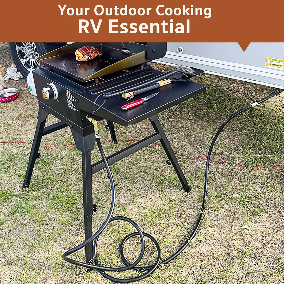 GASPRO 18 FT RV Quick Connect Propane Hose, 1/4" Male x 3/8" Female Flare Fitting, Propane Quick Connect Hose for RV to Grill, Camp Chef, Blackstone Griddle, Outland Fire Bowl and More